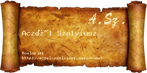 Aczél Szalviusz névjegykártya